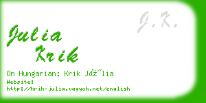 julia krik business card